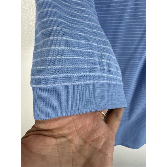 Tommy Hilfiger Golf Men's XXXL Short Sleeve Polo Shirt Pique Knit Blue Stripe - Picture 5 of 14